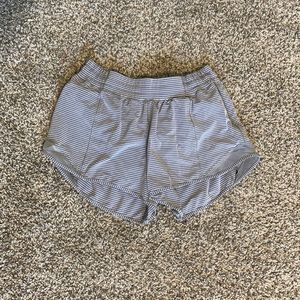 Lulu lemon grey stripped running shorts size 8